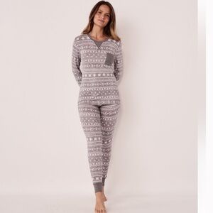 La Vie en Rose Grey and White Patterned Sleepwear Set